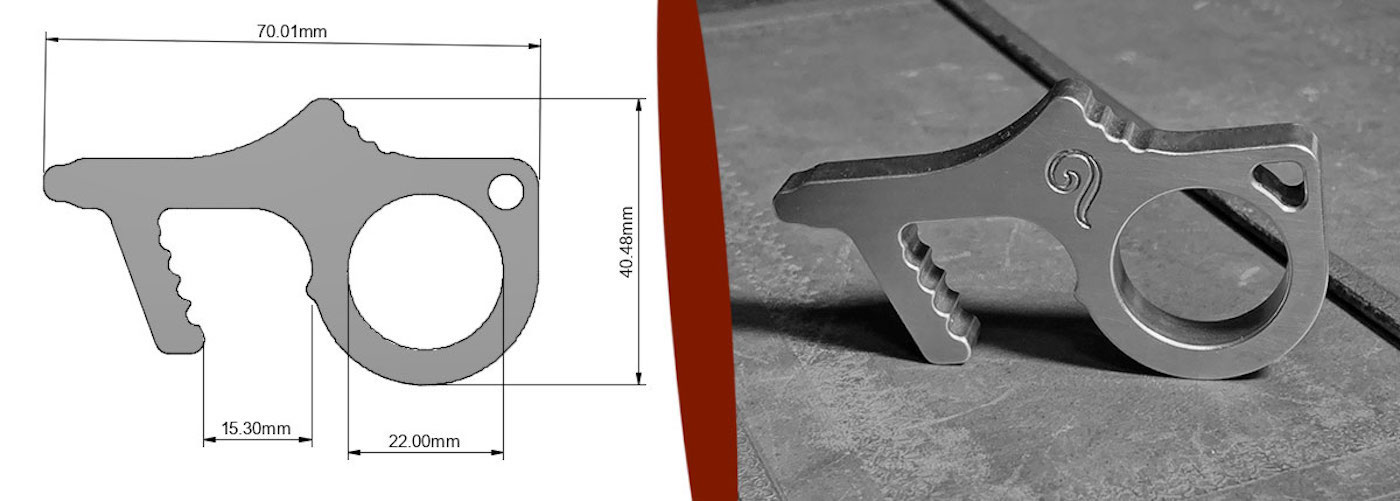 Antimicrobial copper-alloy touch-less Covid Key