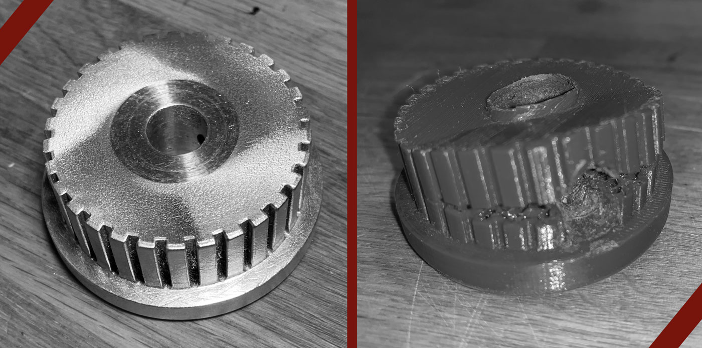 Reverse-engineered aluminum replacement gear